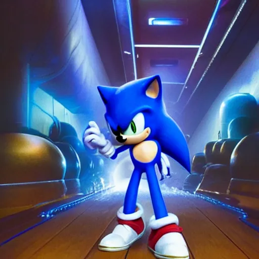 Prompt: Sonic The Hedgehog ultra realistic uncanny valley highly symbolic backroom used for Esoteric ritual Golden Dawn 33rd degree highly detailed studio award winning cinematography Polaroid photograph