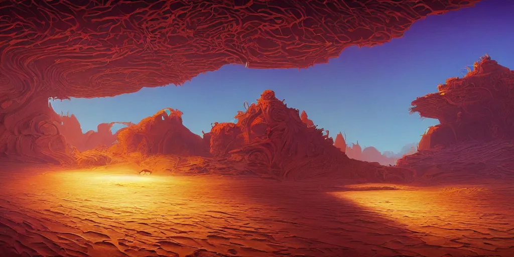 Image similar to the sands of time, a highly detailed cinematic oil painting by roger dean and alena aenami, dynamic lighting