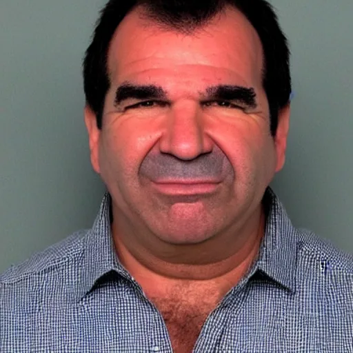 Prompt: Phil Swift mugshot