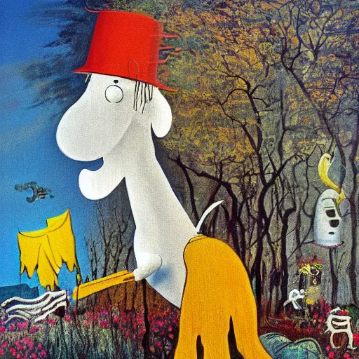 Image similar to moomintroll, dali painting, high quality, 4 k