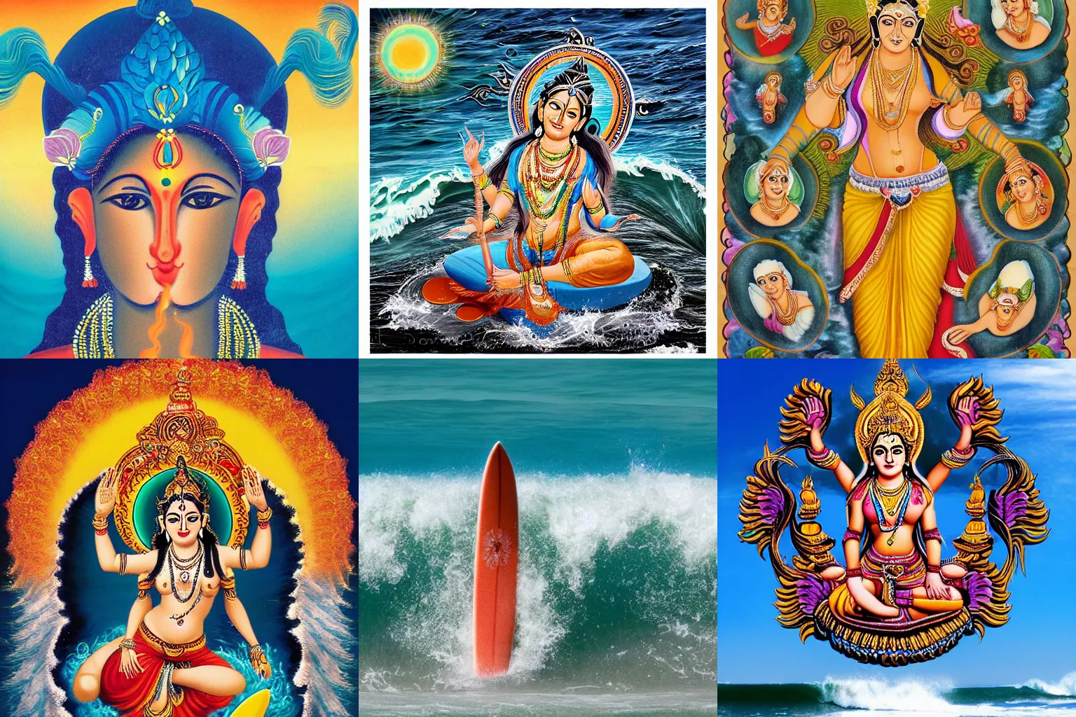 hindu-goddess-of-the-waves-multiple-faces-summer-stable-diffusion