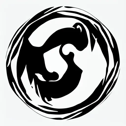 Prompt: the yin yang symbol, vector image, black and white