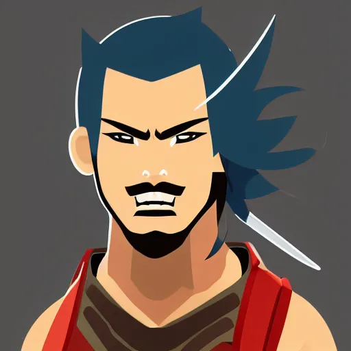 Image similar to yasuo vector, icon, high res, colour,