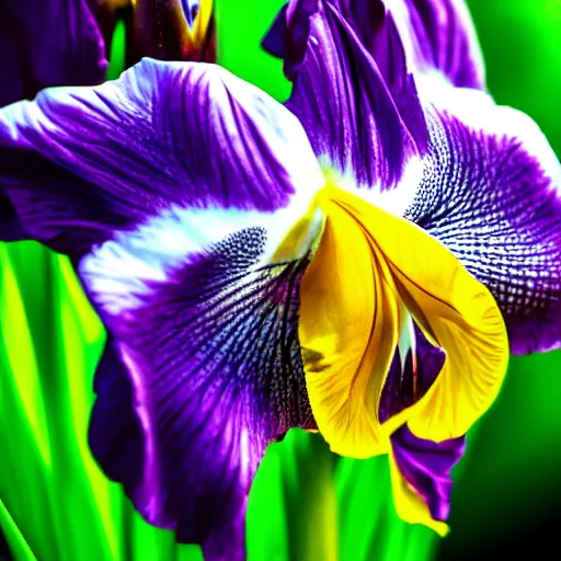 Prompt: macro photo of an iris