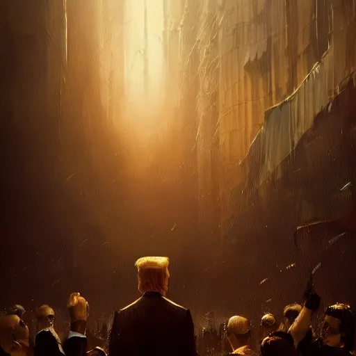 Image similar to donald trump, dramatic lighting, cinematic, establishing shot, extremly high detail, photorealistic, cinematic lighting, artstation, style by greg rutkowski