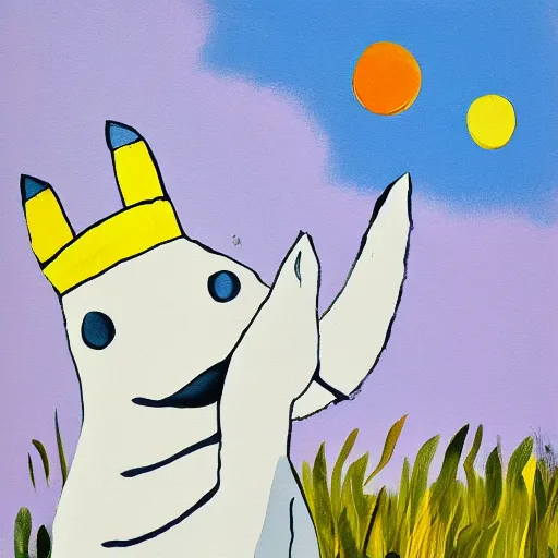 Image similar to illustrative painting of a moomin