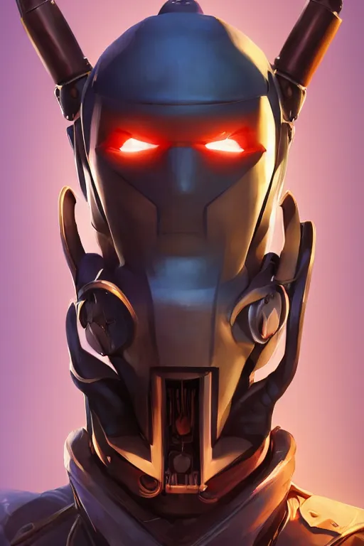 Image similar to epic mask helmet robot ninja portrait stylized as fornite style game design fanart by concept artist gervasio canda, behance hd by jesper ejsing, by rhads, makoto shinkai and lois van baarle, ilya kuvshinov, rossdraws global illumination radiating a glowing aura global illumination ray tracing hdr render in unreal engine 5