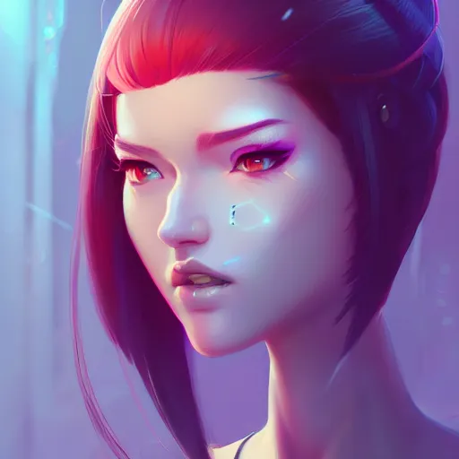 Image similar to portrait of a beautiful cybernetic woman, art by lois van baarle and ross tran and sam yang and ilya kuvshinov and guweiz, digital art, high detail, sharp focus, unreal engine 5, trending on artstation, deviantart, pinterest, 4 k uhd image