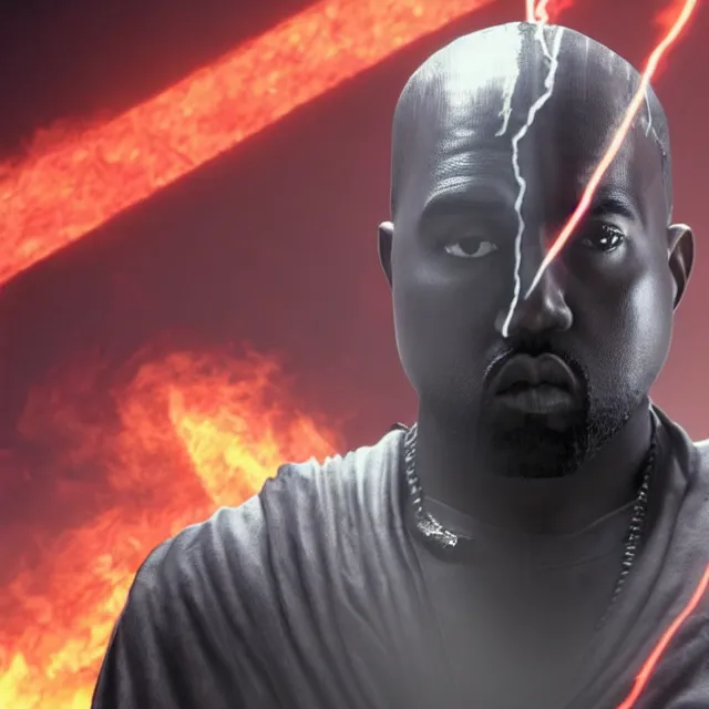 Prompt: kanye yeezus as a boss in dark souls, dark cinematic, volumetric, realistic, 3 d render, cinematic lighting, ray tracing, unreal engine 5, unreal engine render, octane render, hyper realistic, photo, 8 k