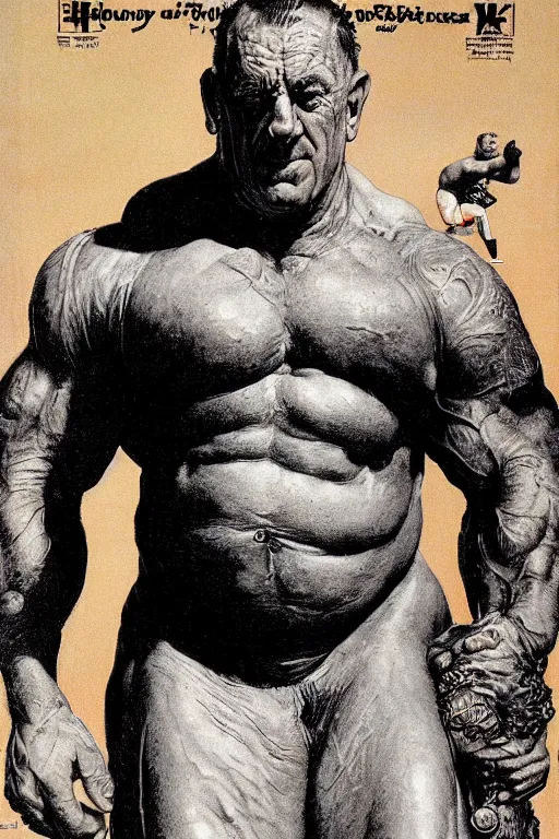 Prompt: upper body and head portrait of huge dorian yates as hulking kingpin wearing tuxedo by lawrence alma tadema and zdzislaw beksinski and norman rockwell and jack kirby and tom lovell and greg staples