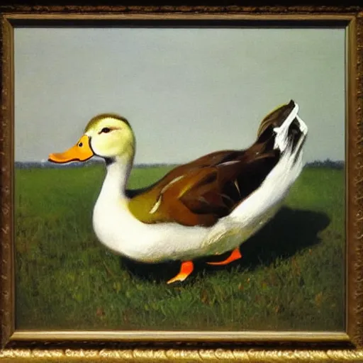 Prompt: a duck on the prowl oil painting jamie wyeth