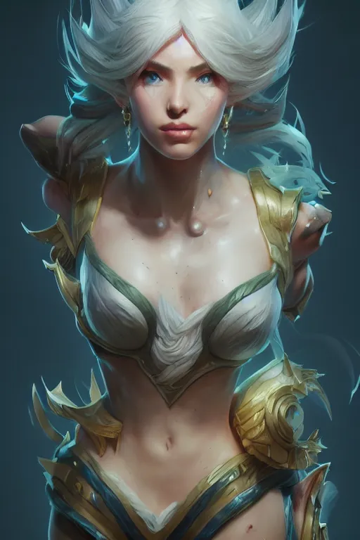 Image similar to league of legends portrait, au naturel, hyper detailed, digital art, trending in artstation, cinematic lighting, studio quality, smooth render, unreal engine 5 rendered, octane rendered, art style by klimt and nixeu and ian sprigger and wlop and krenz cushart.