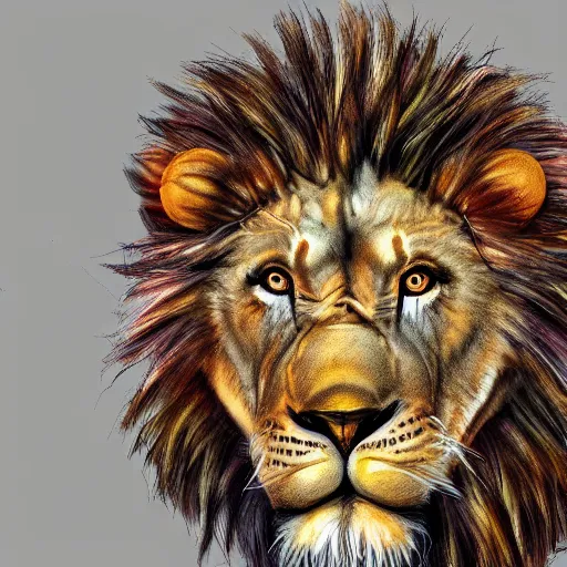 Prompt: concept art of robotic lion, hyper realistic, detailed, vibrant color, digital art,