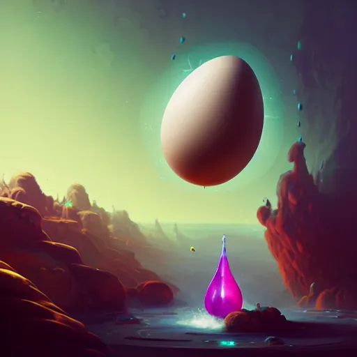 Image similar to beautiful decorative alien egg, deadly potion flowing from the top, rock and sand around, peter mohrbacher style, ray tracing, cinematic, digital art, realistic, octane render