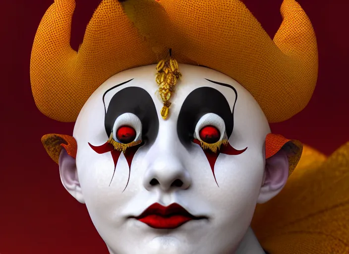 Image similar to award winning digital art of a magnificent pierrot jester wearing a traditional pierrot outfit, performing at a magnificent carnival, beautiful background, trending artstation, digital art, aesthetic, bloom, intricate, elegant, sharp focus, digital illustration, highly detailed, octane render, digital painting, concept art, witchlight carnival, masterpiece