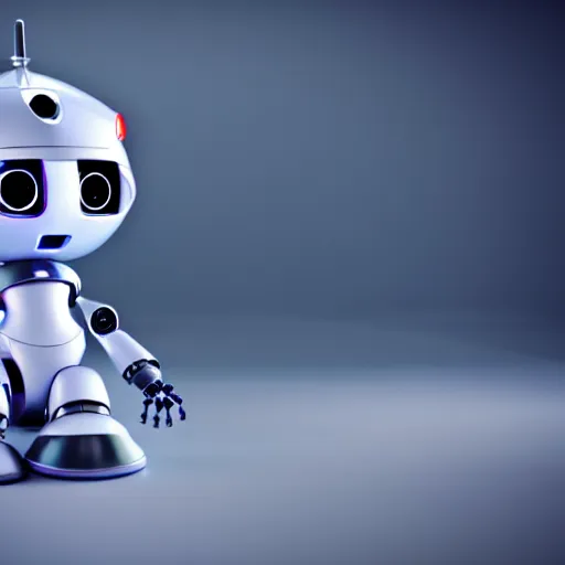 Image similar to a cute little robot is made of eis. super realistic 8 k render of a elegant, cinematic composition