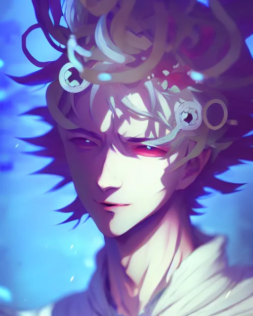 Prompt: extremely attractive soft feminine male jester anime character screenshot, nagito komaeda, anime, intricate, sharp focus, illustration, highly detailed, digital painting, cell shaded, concept art, matte, male art by ilya kuvshinov and kyoto animation and wlop, ruan jia and greg rutkowski, studio quality, masterpiece