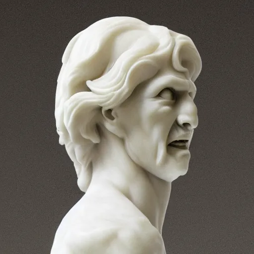 Image similar to marble bust of a demon