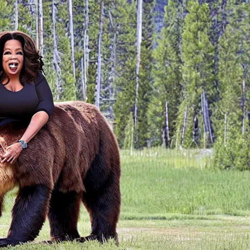 Image similar to oprah caught in a bear trap in yellowstone park