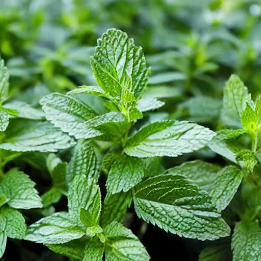 Image similar to spearmint flavored bleachers, with peppermint plants growing all around, as a promotional ad for CERTS mints