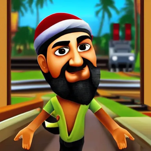 Image similar to Osama bin Laden in Subway Surfers