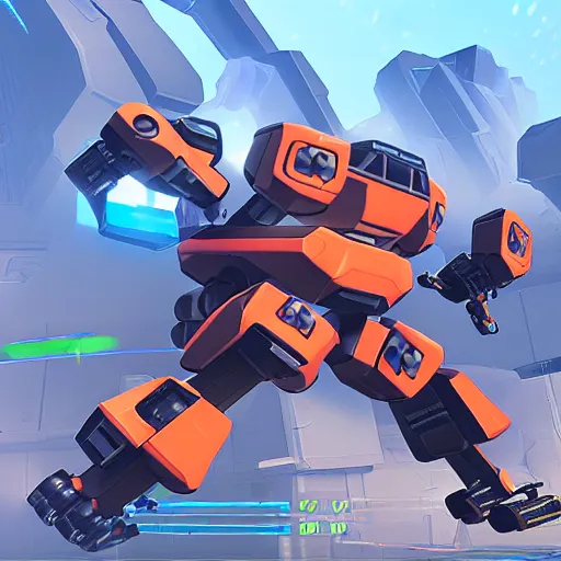 Prompt: screenshot from the game robocraft of a railgun bot, 8 k resolution