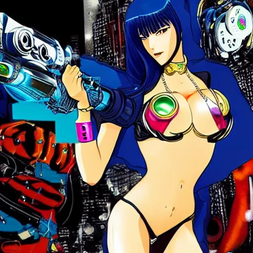 Image similar to nico robin is a cyberpunk cyborg