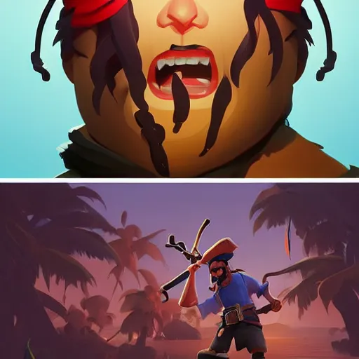 Image similar to painting jack the pirate on sea of thieves game avatar hero smooth face median photoshop filter cutout vector behance hd by jesper ejsing, by rhads, makoto shinkai and lois van baarle, ilya kuvshinov, rossdraws, illustration, art by ilya kuvshinov and gustav klimt