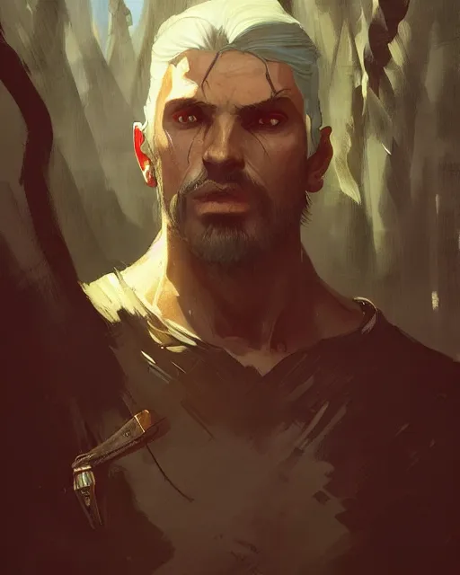 Image similar to renfri, the gang leader from the witcher universe. fantasy art by greg rutkowski, gustave courbet, rosa bonheur, edward hopper. faithfully depicted facial expression, perfect anatomy, sharp focus, global illumination, radiant light, detailed and intricate environment, trending on artstation