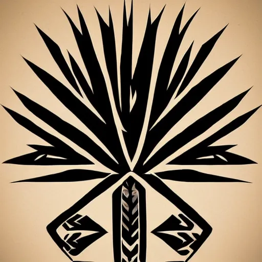 Image similar to a small vector tattoo design. spiky, tribal.