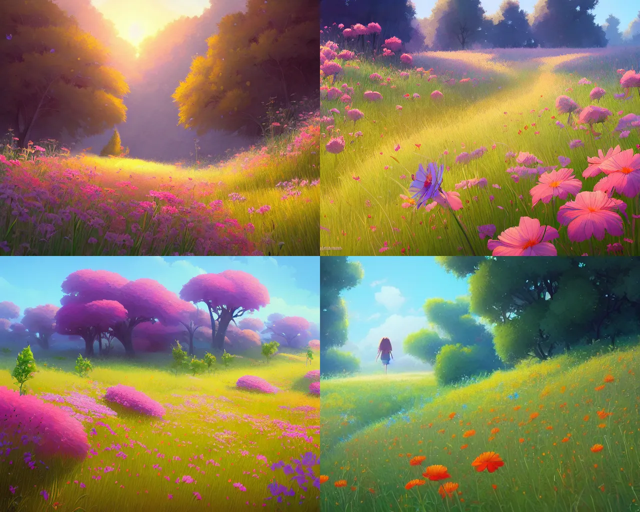 Prompt: wildflowers, sylvain sarrailh, leiji matsumoto