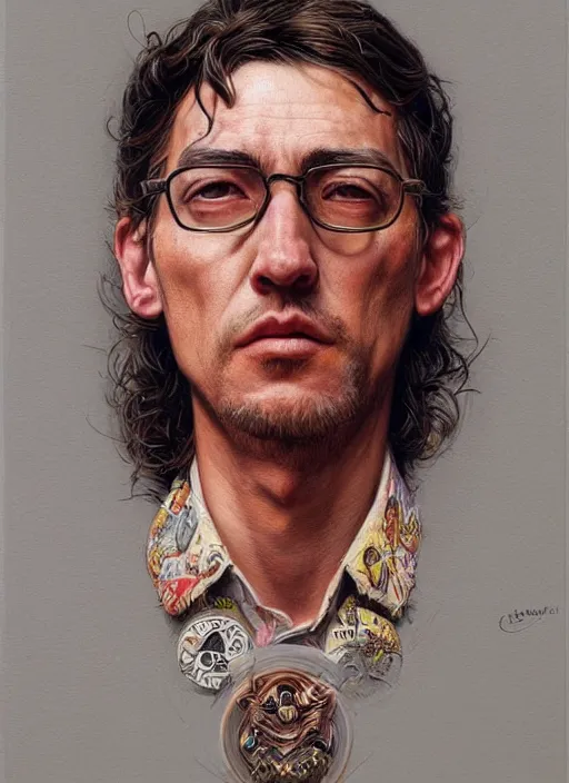 Image similar to portrait of Gonzo in Society (1989), intricate, highly detailed, centered, digital painting, artstation, concept art, textured, smooth, sharp focus, illustration, artgerm, donato giancola, Joseph Christian Leyendecker, WLOP, Artgerm