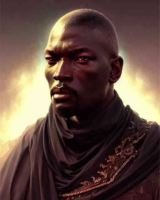 Image similar to realistic wide angle portrait of a dark bishop, heroic pose, beautiful face, full body, dramatic lighting, intricate, wild, highly detailed, digital painting, artstation, concept art, smooth, sharp focus, illustration, art by artgerm and greg rutkowski and alphonse mucha, footage from space camera