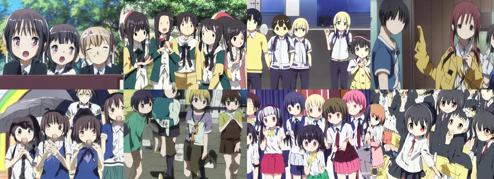 Prompt: anime screenshot original source from mitsuboshi - colors mitsudomoe minami - ke