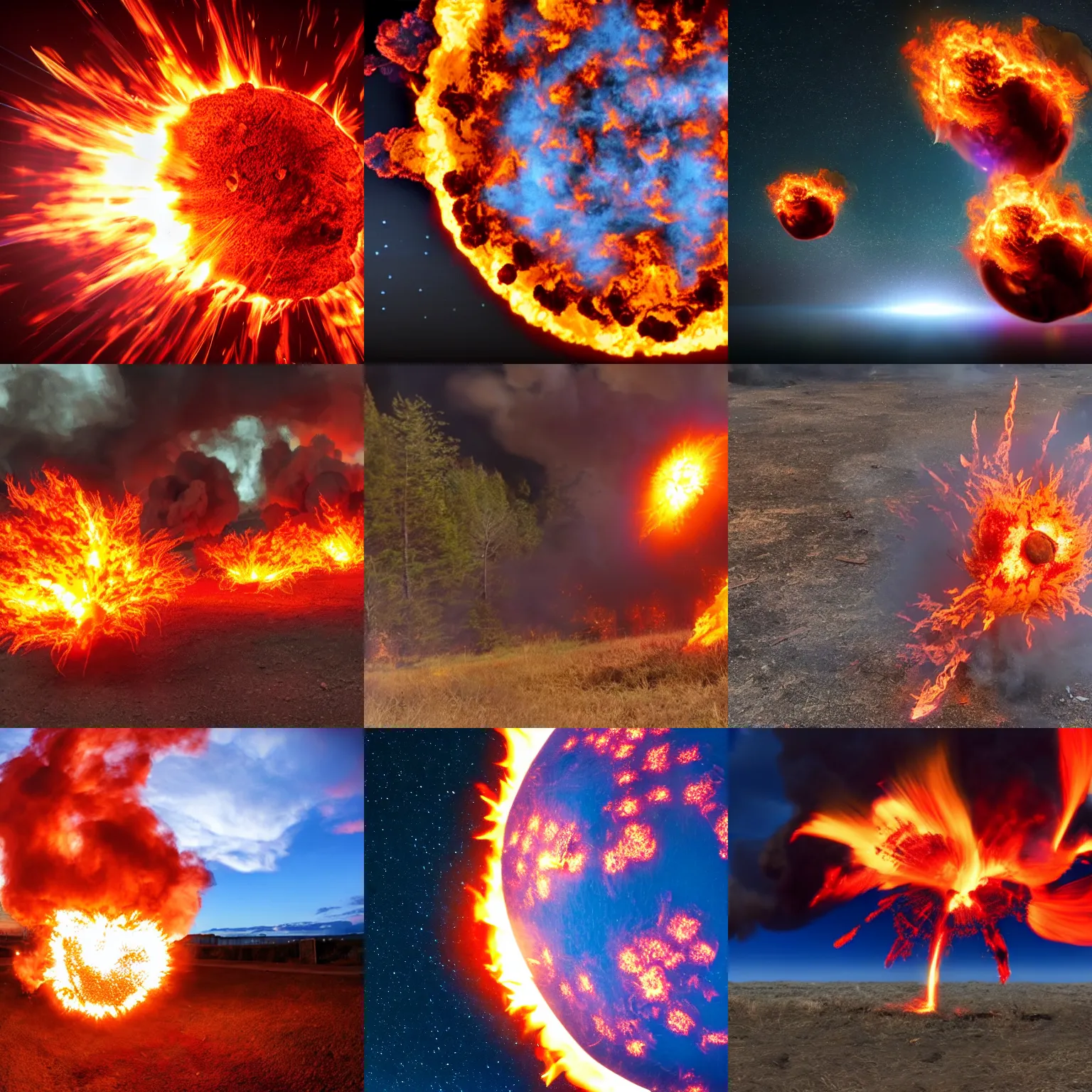 Prompt: violent fireball explosion with fire, 4 k