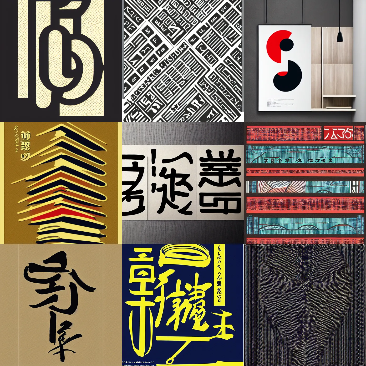 Prompt: japanese graphic design, logo, obi strip, poster