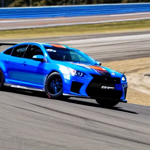 Prompt: a 2 0 1 4 fpv gt - f 3 5 1 limited edition driving on a race track