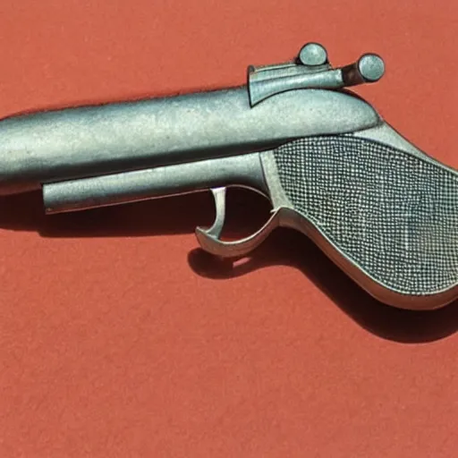 Image similar to a 1930's buck rogers rocket pistol variant