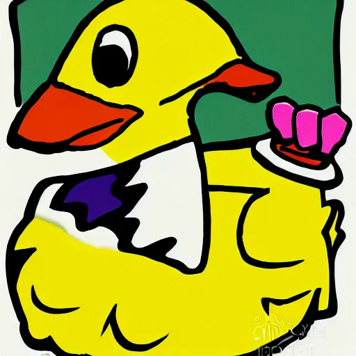 Prompt: yellow duck, cartoon