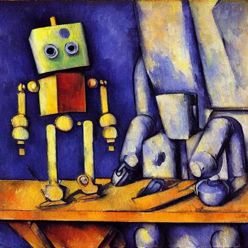 Image similar to robot by paul cezanne