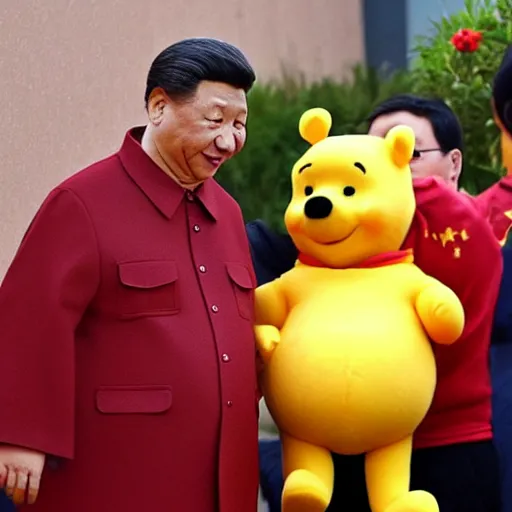 Image similar to Xi Jinping as Winnie the Pooh realistic cosplay full HD