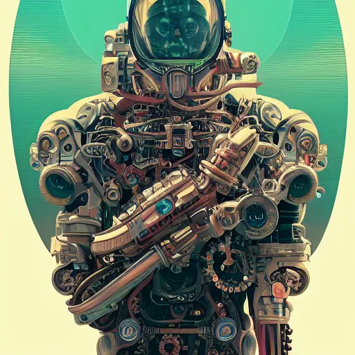 Image similar to high quality high detail biomechanical portrait of diesel punk in an alien world, tristan eaton, victo ngai, artgerm, rhads, ross draws, hyperrealism, intricate detailed, alphonse mucha, 8 k, sci - fi, pastel colors, artstation,