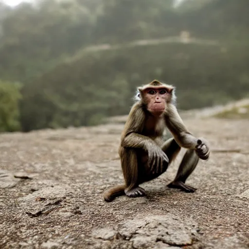 Image similar to photo of a monkey flying a drone, 4k ultra hd