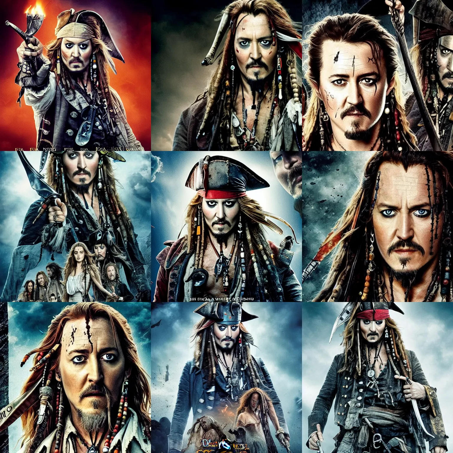 Prompt: edward norton replacing johnny depp in the lead role in pirates of the caribbean ( 2 0 2 4 ), movie poster