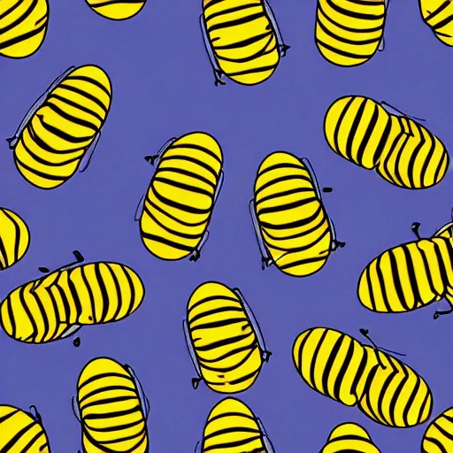 Prompt: a minimalistic seamless pattern made from bees