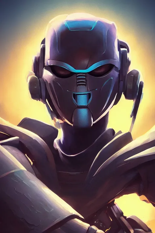 Image similar to epic mask helmet robot ninja portrait stylized as fornite style game design fanart by concept artist gervasio canda, behance hd by jesper ejsing, by rhads, makoto shinkai and lois van baarle, ilya kuvshinov, rossdraws global illumination radiating a glowing aura global illumination ray tracing hdr render in unreal engine 5