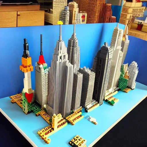 Prompt: new york skyline made from lego