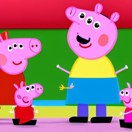 Image similar to a 3 d version of peppa pig, cgi, ultra high quality, 8 k