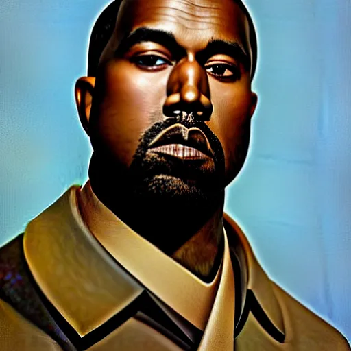 Image similar to Greg Manchess portrait painting of kanye west as fuedal lord as Overwatch character, wacky, medium shot, asymmetrical, profile picture, Organic Painting, sunny day, Matte Painting, bold shapes, hard edges, street art, trending on artstation, by Huang Guangjian and Gil Elvgren and Sachin Teng