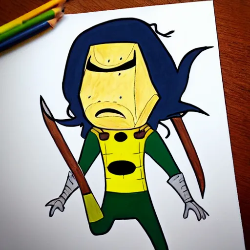 Image similar to loki drawn in style of adventure time